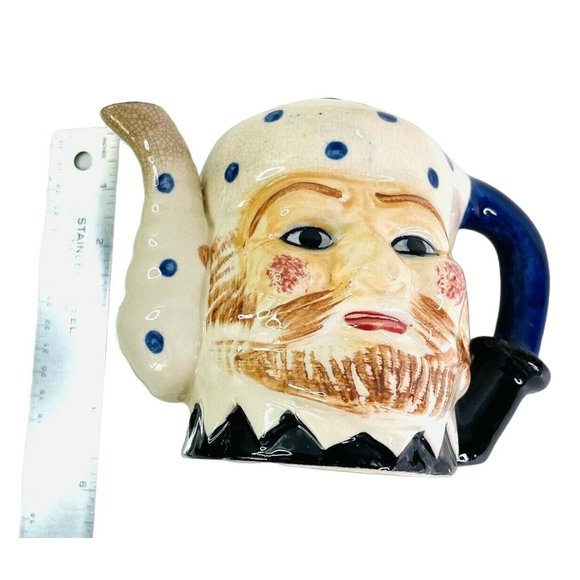Teapot Vintage Toby Style Bearded Man Hand Painted Made in Japan 5" x 7" - Picture 4 of 8